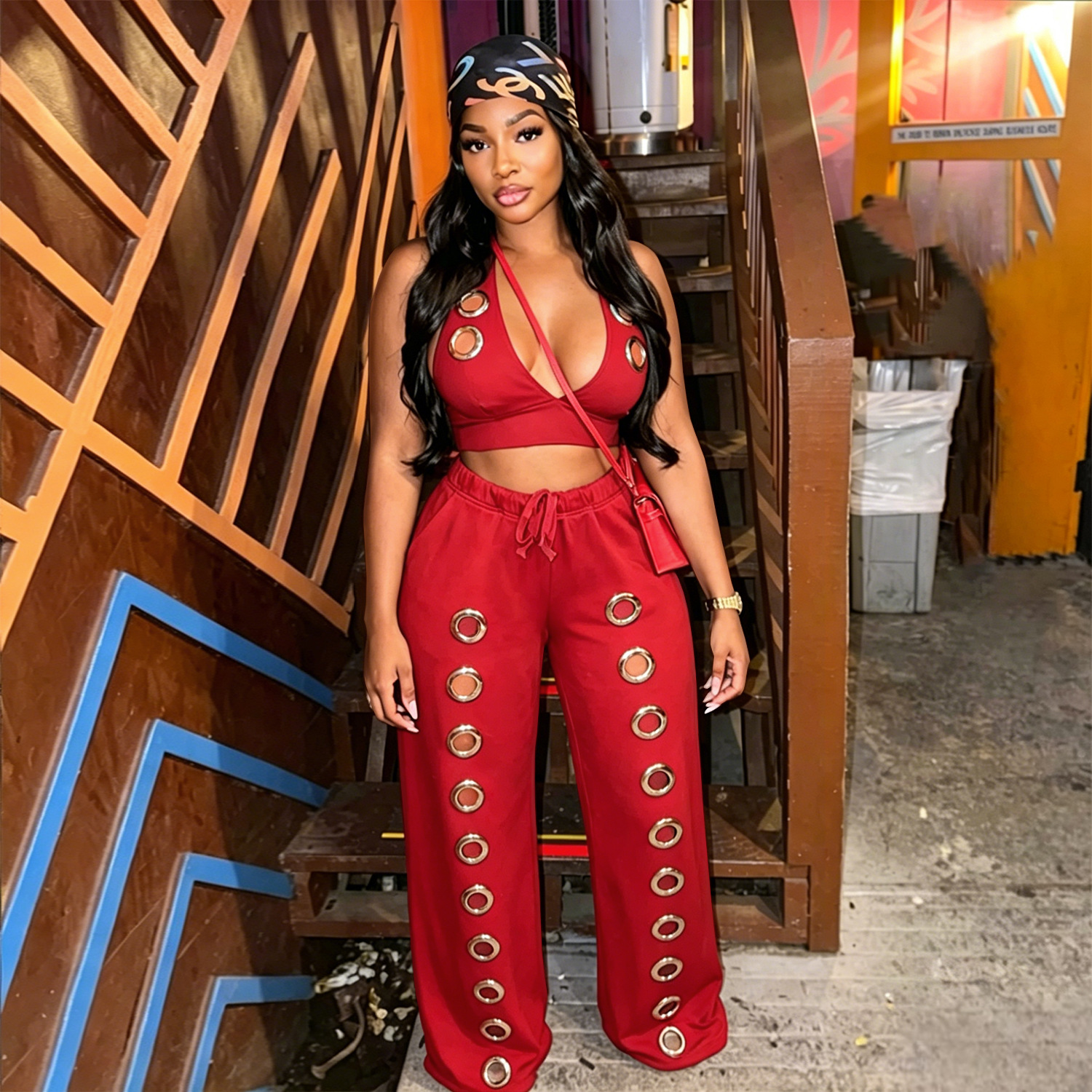 Loose Straight Wide-Leg Pants Set for Casual Loungewear