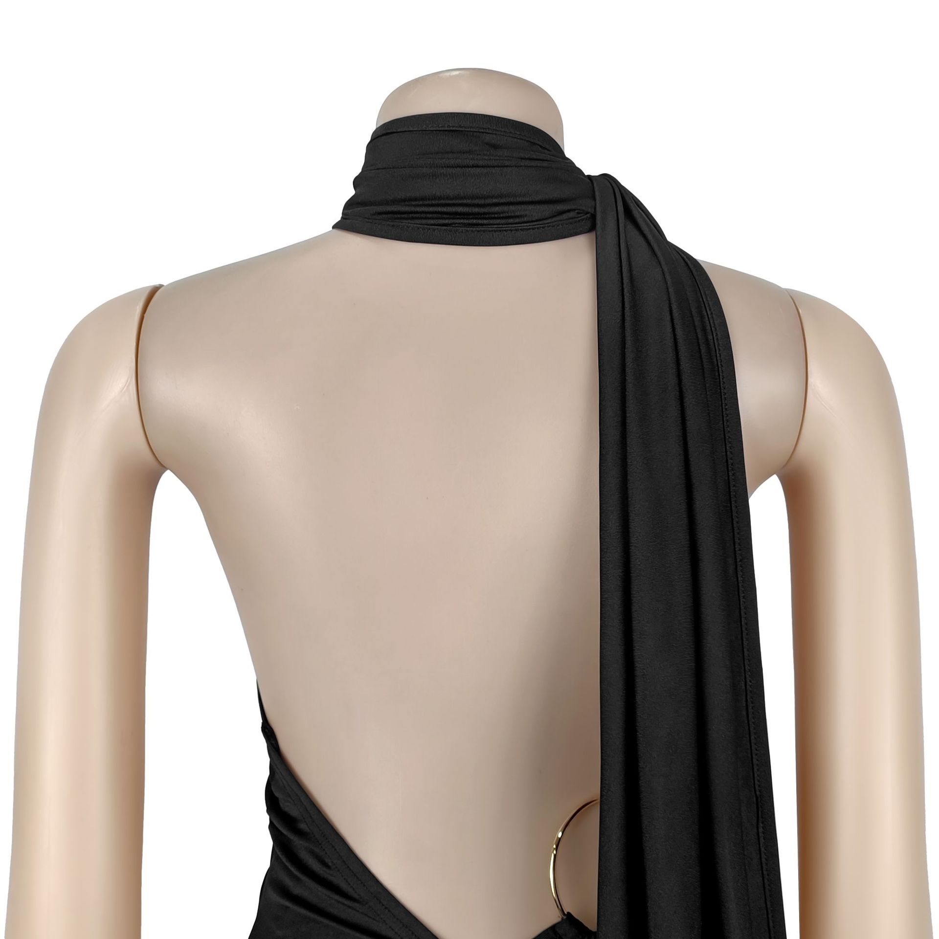 Solid Backless Bodycon Jumpsuit for Casual Clubwear