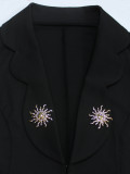 Women Elegant Long Sleeve Blazer Top and Long Pants Two-Piece Set