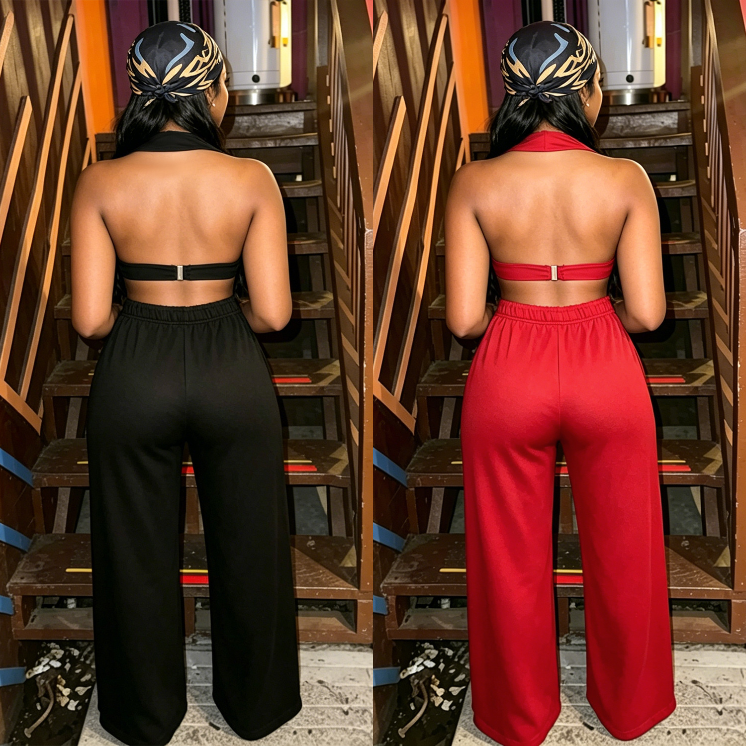 Loose Straight Wide-Leg Pants Set for Casual Loungewear