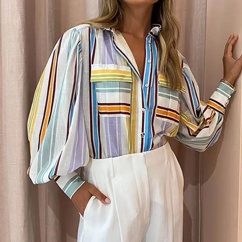 Painted Long Sleeve Shirt for Spring Casual Wear
