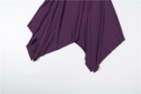 Women Spring Sexy Off-Shoulder Tank Top and Solid Irregular Midi Skirt Two-Piece Set