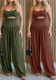 Summer Women Open Waist Halter Low Back Tie Loose Jumpsuit
