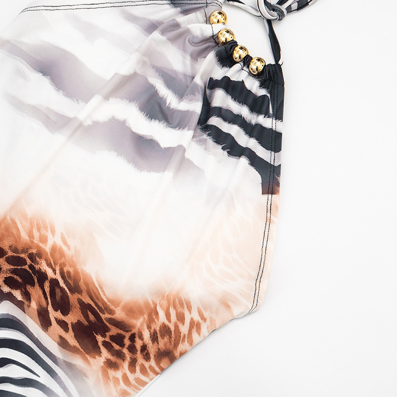 Printed Halter Backless Cropped Jumpsuit for Summer Casual