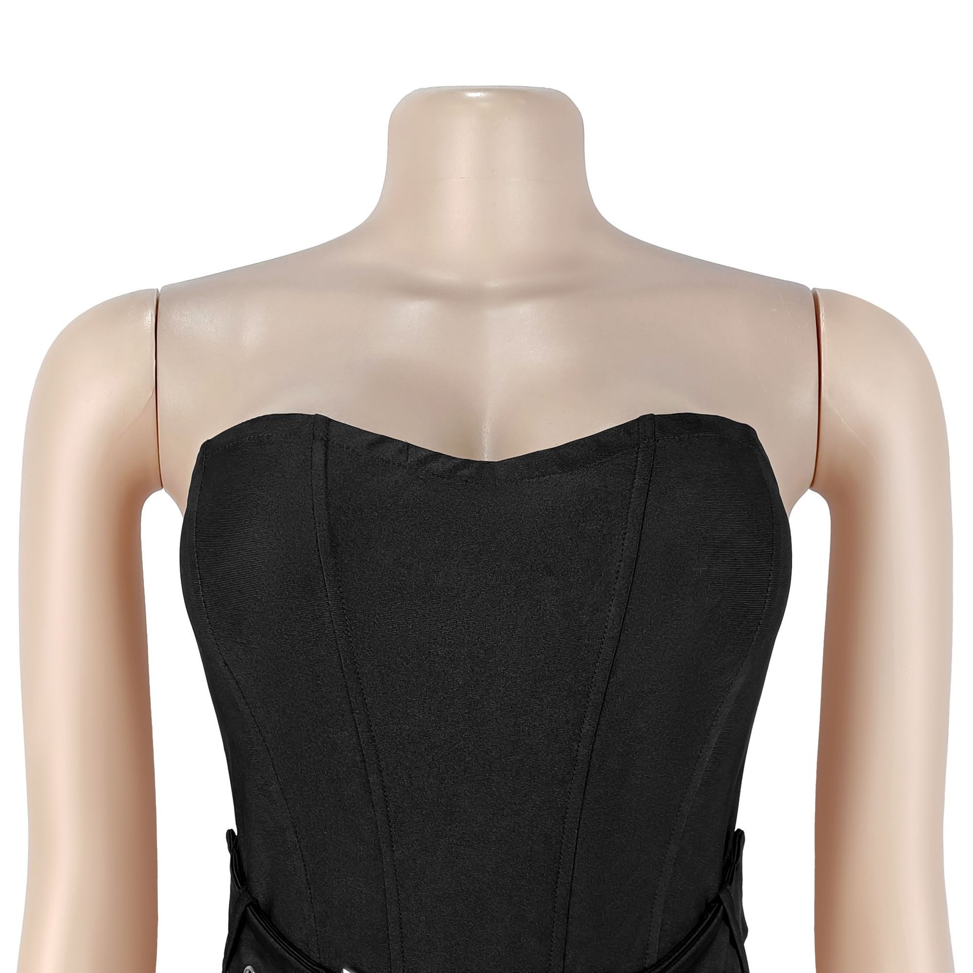 Solid Strapless Bodycon Jumpsuit for Clubwear