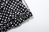 Women Spring Sexy Halter Neck U-Neck Tank Top and Polka Dot Cropped Pants Two-Piece Set