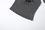 Women Spring Sexy Halter Neck U-Neck Tank Top and Polka Dot Cropped Pants Two-Piece Set