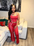 Women Color-Block Casual Tank Top and Pant Two-Piece Set