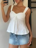 Women Summer Knitting Drawstring Top