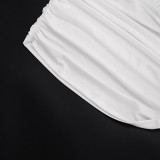 Summer Women Solid Sexy Deep V Sleeveless Low Back Halter Neck Ruched Dress