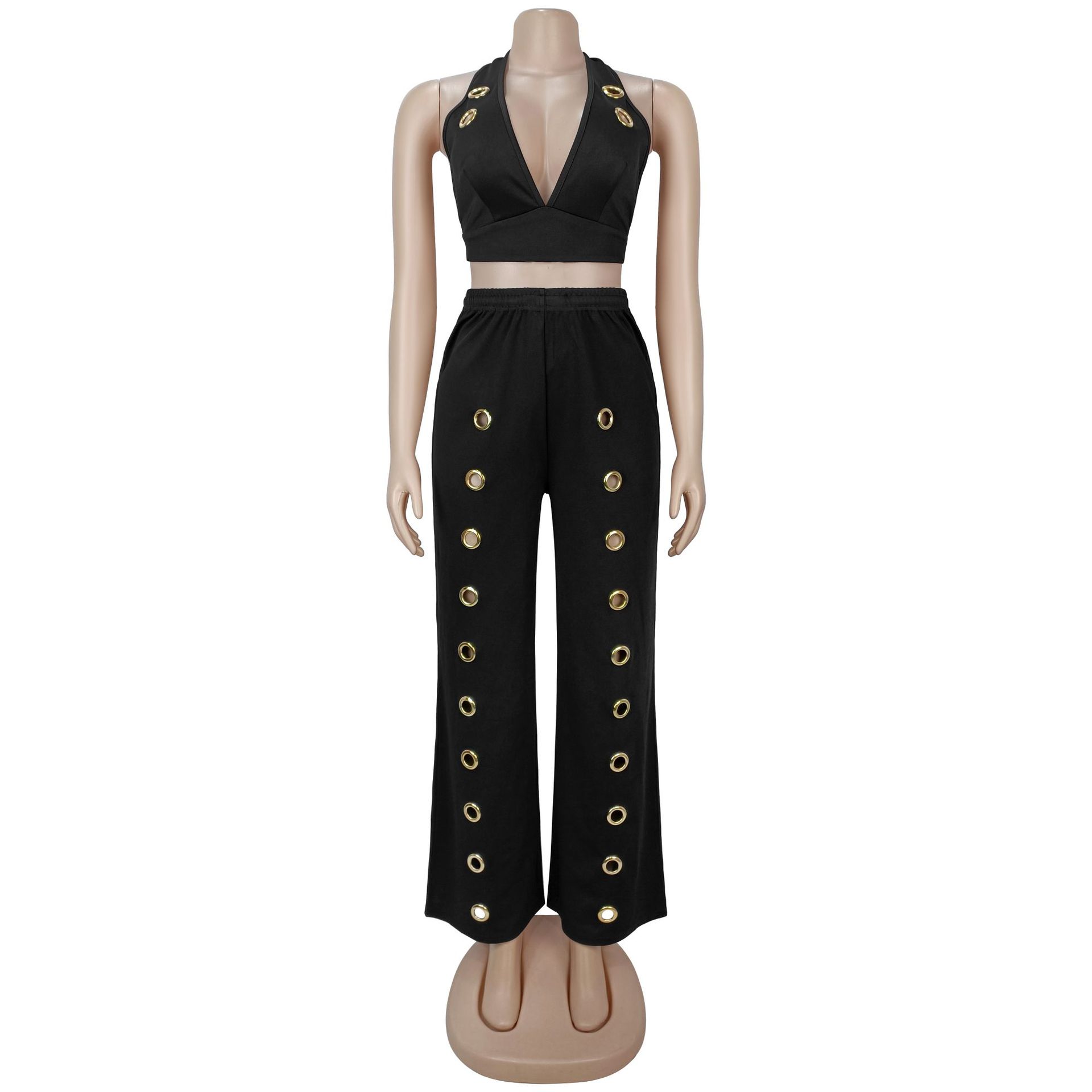 Loose Straight Wide-Leg Pants Set for Casual Loungewear