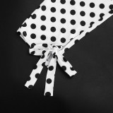 Summer Women Polka Dot Print Sleeveless Halter Neck Lace-Up Top & Capri Pants Set