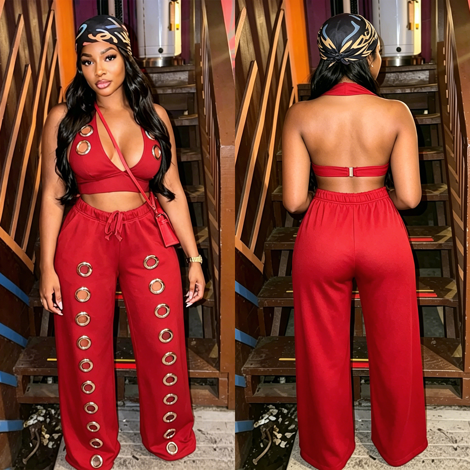 Loose Straight Wide-Leg Pants Set for Casual Loungewear