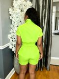 Women Color Block Striped Top and Wide-Leg Shorts Two-Piece Set