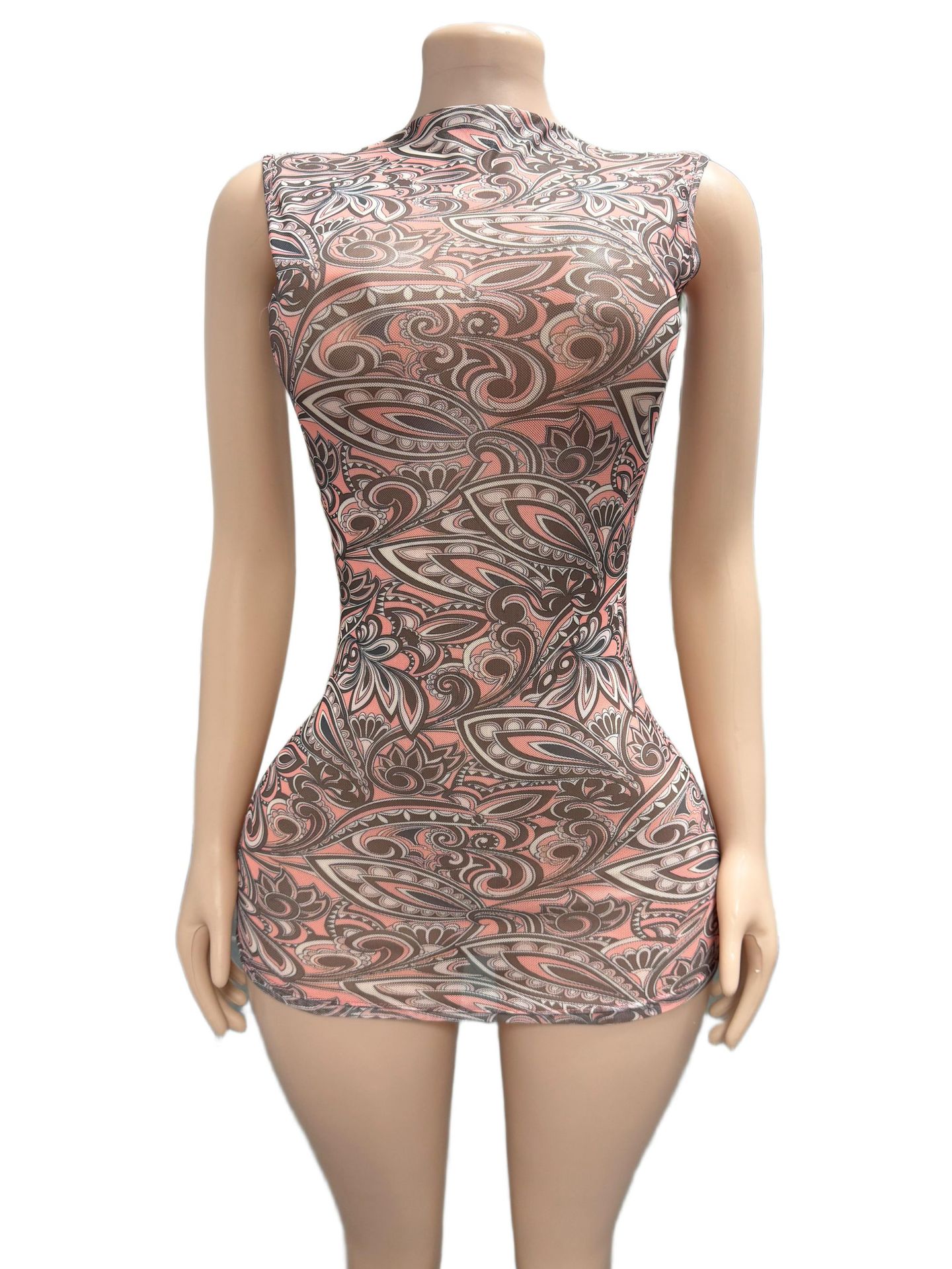Printed Low Back Bodycon Dress for Evening Parties