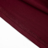 Women Solid Color Round Neck Short Sleeve T-Shirt and Pants Two-Piece Set