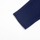 Women Solid Color Round Neck Short Sleeve T-Shirt and Pants Two-Piece Set