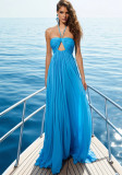 Women Summer Strapless Pleated Sleeveless Halter Neck Dress