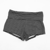 Women Sexy Striped Strapless Top and Shorts Two-Piece Set