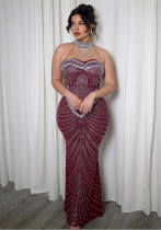 Women Beaded Evening Sleeveless Dress
