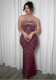 Women Beaded Evening Sleeveless Dress