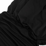Women Sexy Halter Neck Lace-Up Cut-Out Ruffled Bodycon Dress
