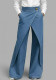 Women Casual Buttoned Faux Denim Pants