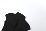 Women Spring Sexy Stand Collar Short Sleeve Bodycon Dress