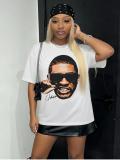 Women Summer Letter Print Loose Short Sleeve T-shirt