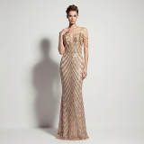 Women Sexy Sequin Tassel Mermaid Formal Party Evening Dress