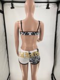 Women Summer Sexy Multi-Color Printed Lace-Up Two Pieces Swimwear