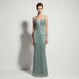 Women Sexy Sequin Tassel Mermaid Formal Party Evening Dress