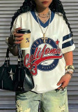 Women Summer Letter Printed Loose Street Style Short Sleeve T-shirt