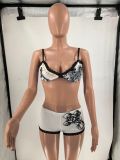 Women Summer Sexy Multi-Color Printed Lace-Up Two Pieces Swimwear