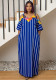 Women Casual Striped Pocket Strap Dress