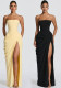 Women Low Back Irregular Fishbone Style Formal Party Long Dress