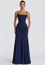 Women Elegant Slit V-neck Slim Waist Bodycon Formal Party Dress