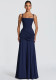 Women Elegant Slit V-neck Slim Waist Bodycon Formal Party Dress