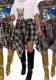 Women High Waist Plaid Irregular Patchwork Midi Skirt