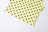 Women Spring Polka Dot Low Back Sleeveless Top Seven-point Pants Set