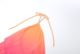 Women Summer Gradient Halter Neck Low Back Strapless Bodycon Dress