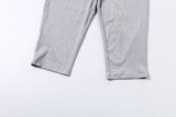 Women Summer Fake Two-piece Sleeveless Vest Knee-Length Shorts Set