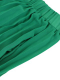 Women Summer Solid Color High Waist Loose Wide Leg Pants