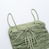 Women Lace Slim Waist Strap Dress