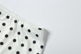 Women Summer Polka Dot Lace Patchwork Midi Skirt