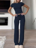Women Casual Short Sleeve Pants Yoga Loungewear Set