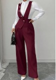 Women Spring/Summer Solid Sleeveless Suspender Jumpsuit