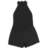 Women Summer High Neck Halter Neck Low Back Sexy Jumpsuit