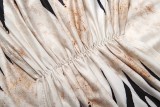 Women Summer Tiger Print Hollow Out Low Back Long Dress