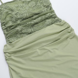 Women Lace Slim Waist Strap Dress